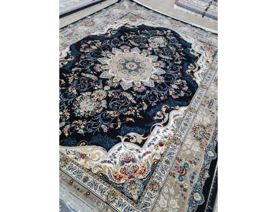 فرش700 شانه طرح شایلین زمینه سرمه ای